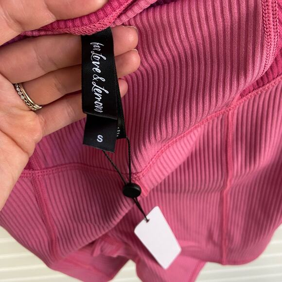 Revolve For Love & Lemons S Pink Dani Ribbed Color Block Biker Shorts - Picture 5 of 6